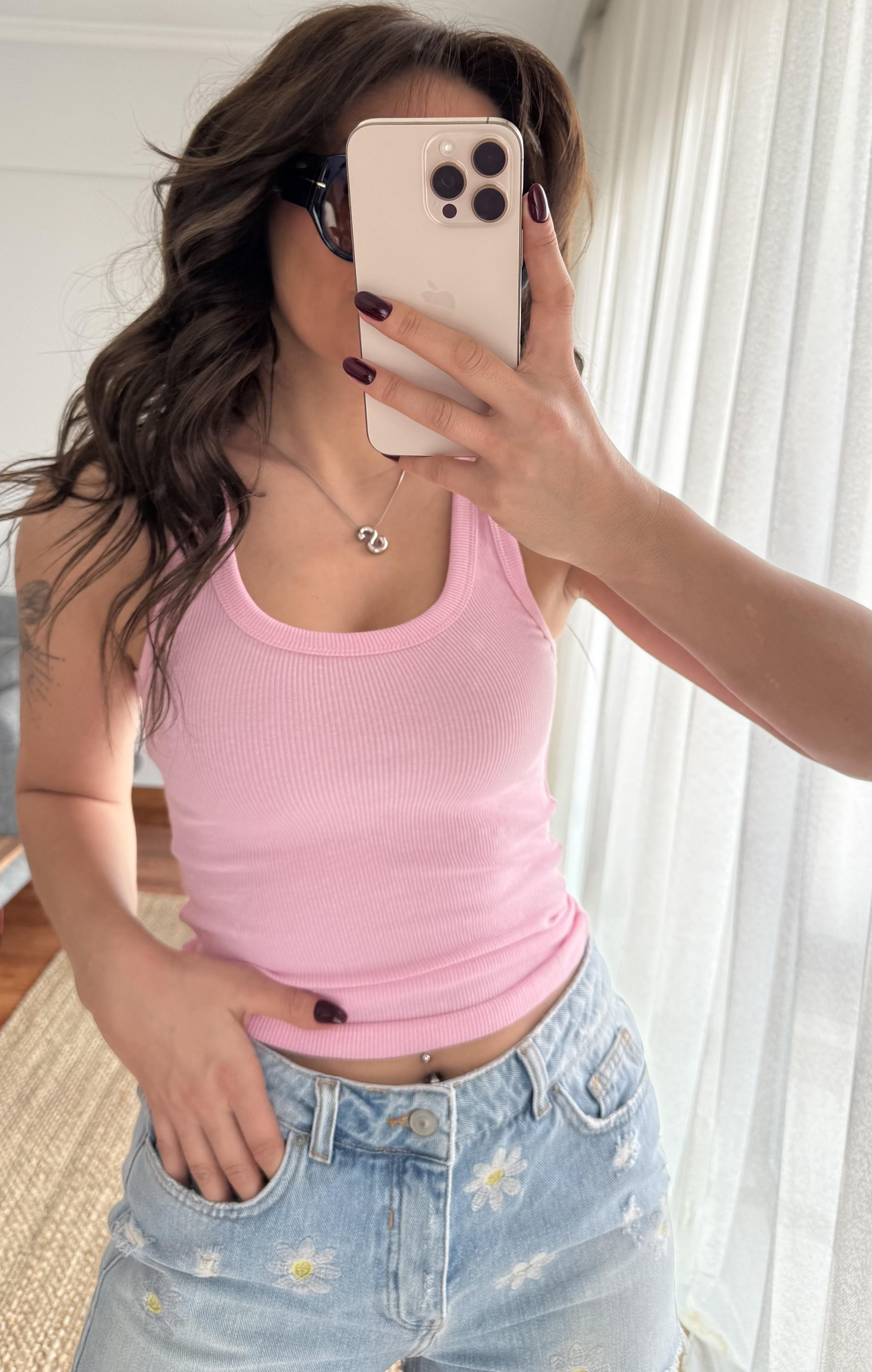 Pembe Esnek Kaşkorse Geniş Askılı 