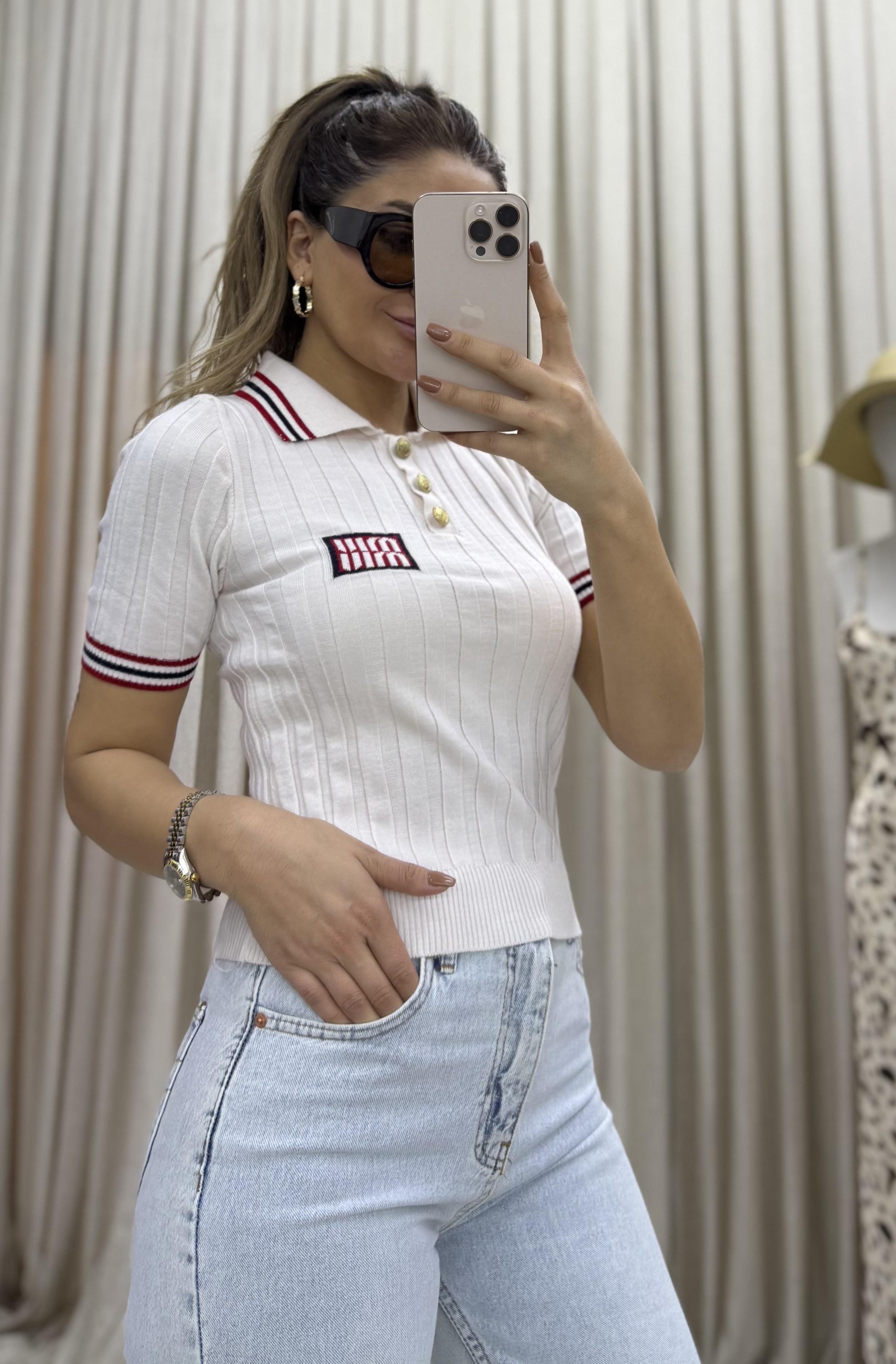 Premium Triko Polo yaka basic Bluz