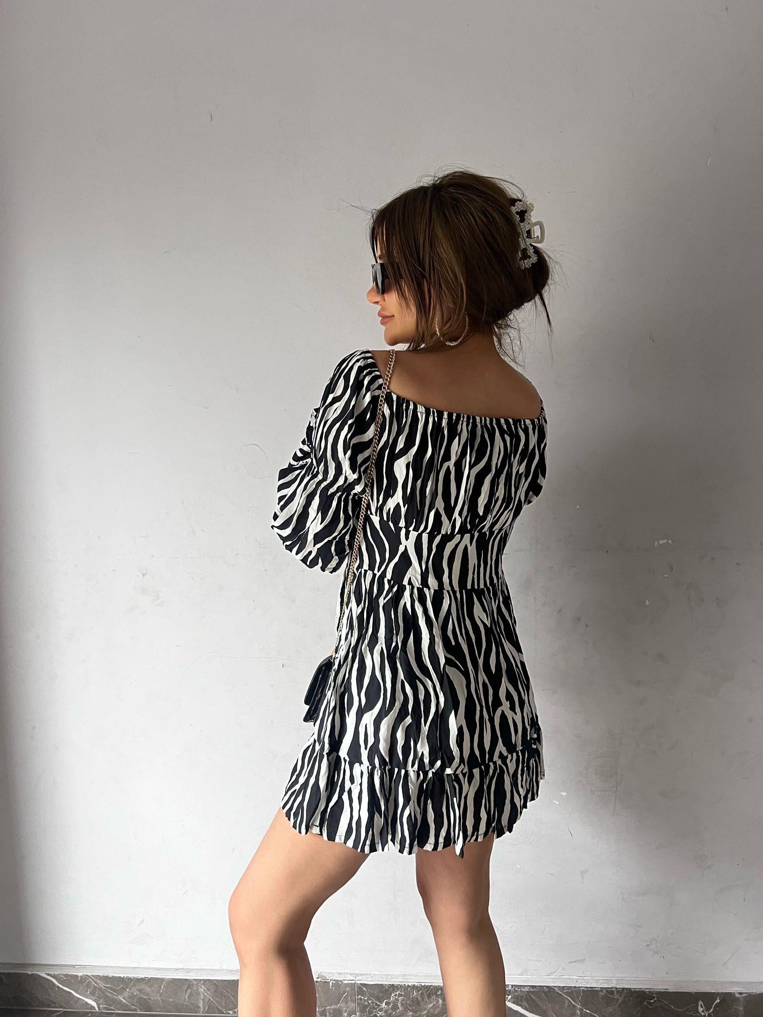 Zebra Desen Elbise