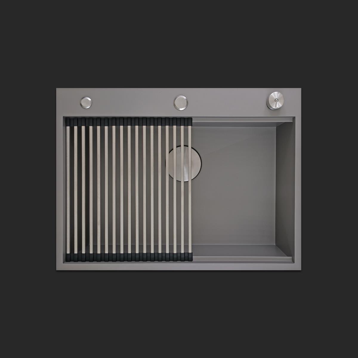 Alia El Yapımı Nano Eviye Seti 65x48 cm Mat Gri (Gun Grey)