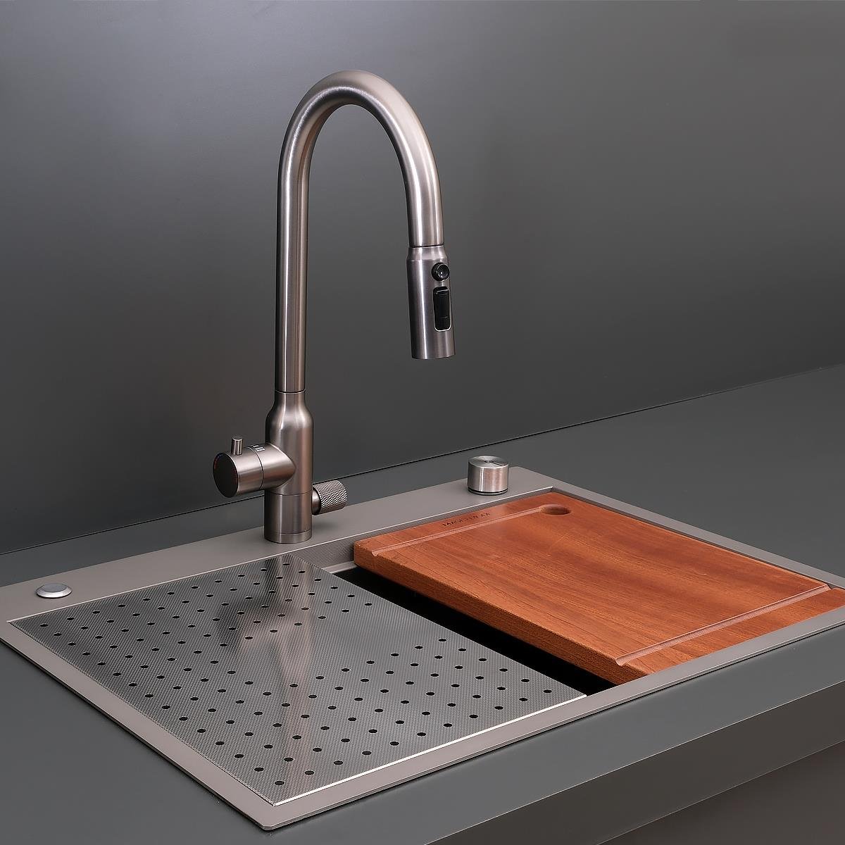 Alia El Yapımı Nano Eviye Seti 65x48 cm Mat Gri (Gun Grey)