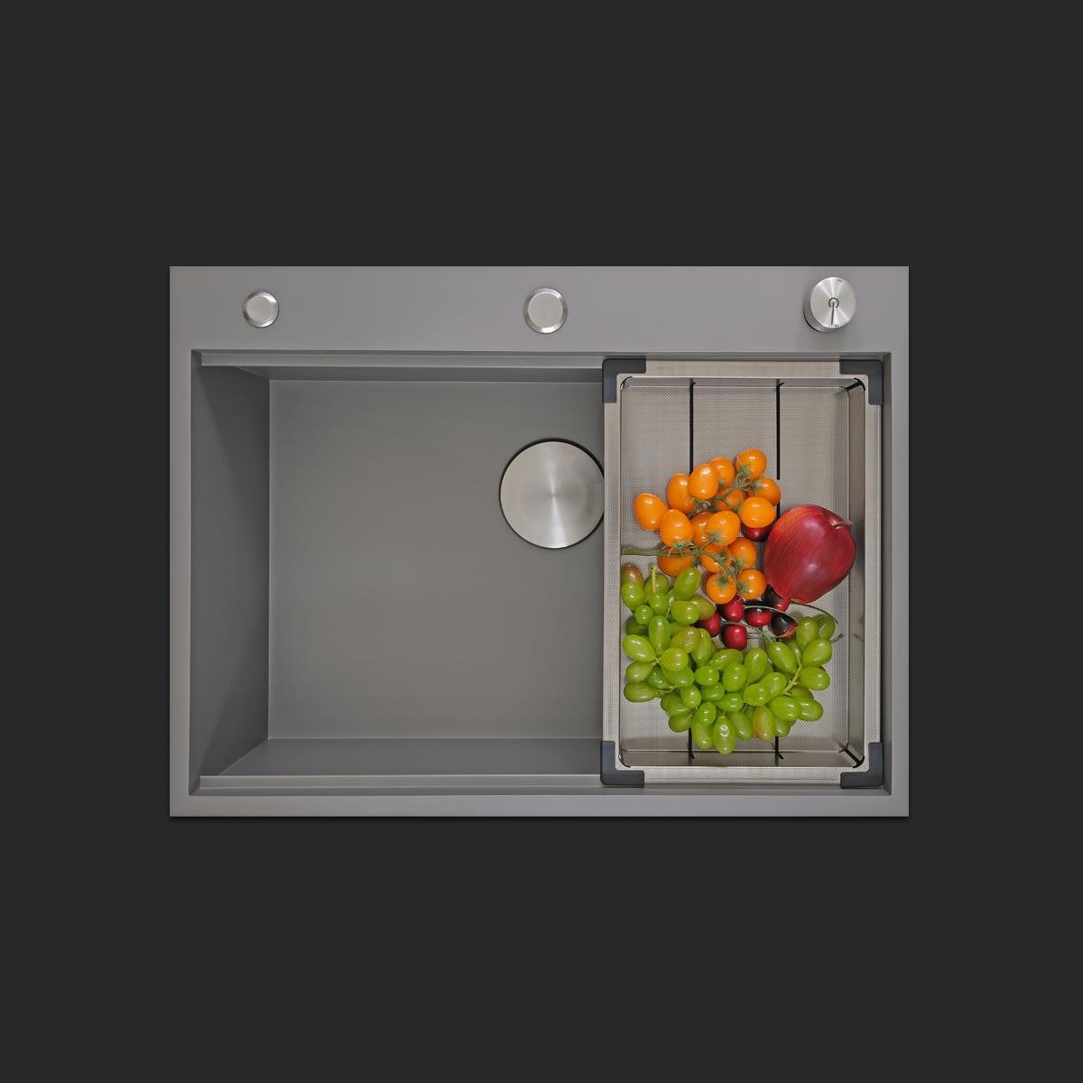 Alia El Yapımı Nano Eviye Seti 65x48 cm Mat Gri (Gun Grey)
