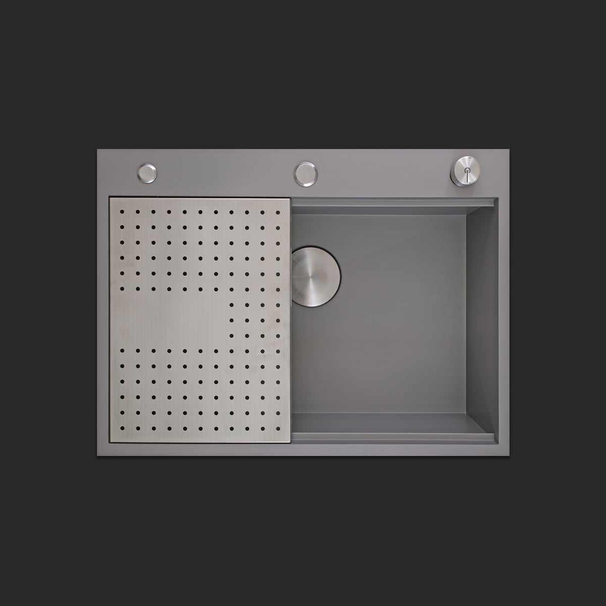 Alia El Yapımı Nano Eviye Seti 65x48 cm Mat Gri (Gun Grey)
