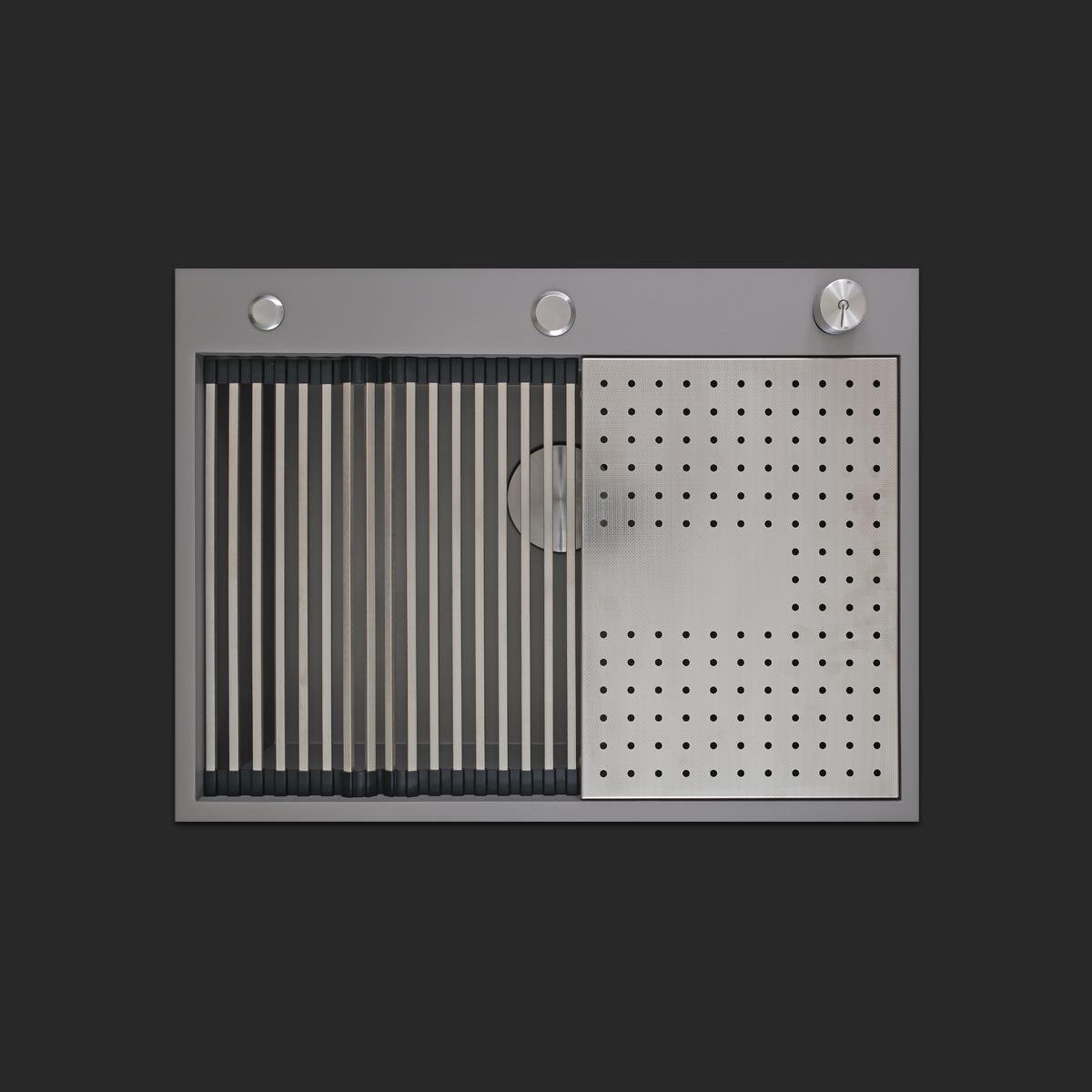 Alia El Yapımı Nano Eviye Seti 65x48 cm Mat Gri (Gun Grey)