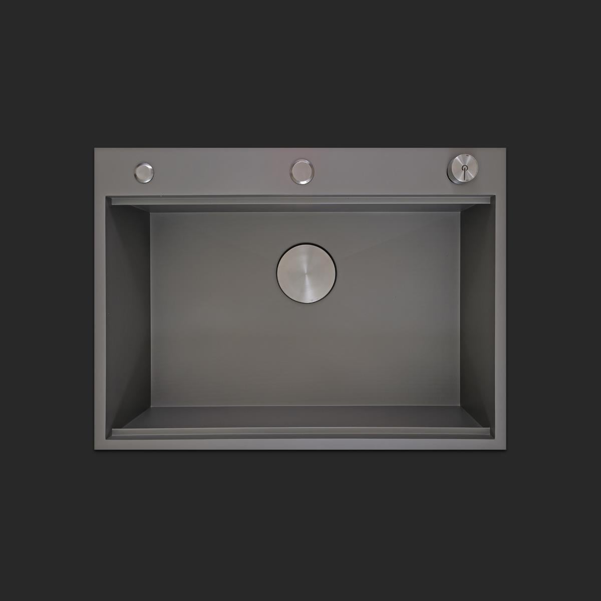 Alia El Yapımı Nano Eviye Seti 65x48 cm Mat Gri (Gun Grey)