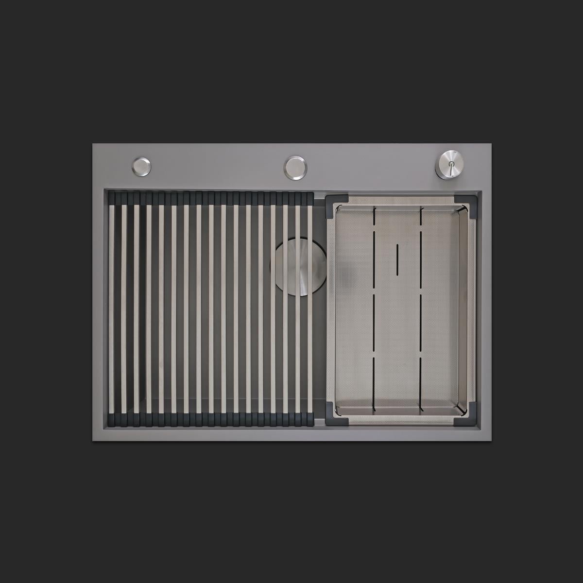 Alia El Yapımı Nano Eviye Seti 65x48 cm Mat Gri (Gun Grey)