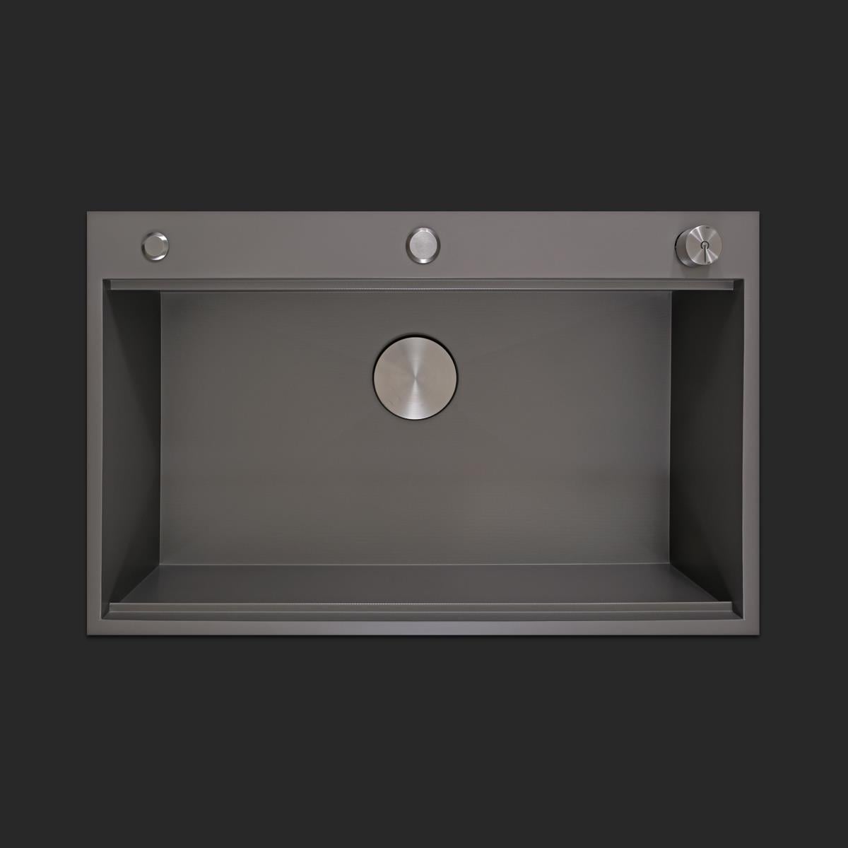 Alia El Yapımı Nano Eviye Seti 75x48 cm Mat Gri (Gun Grey)