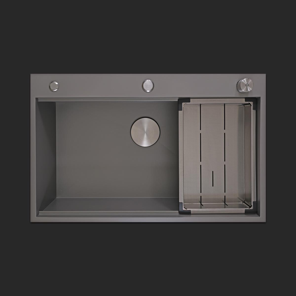Alia El Yapımı Nano Eviye Seti 75x48 cm Mat Gri (Gun Grey)
