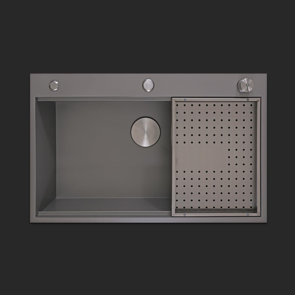 Alia El Yapımı Nano Eviye Seti 75x48 cm Mat Gri (Gun Grey)