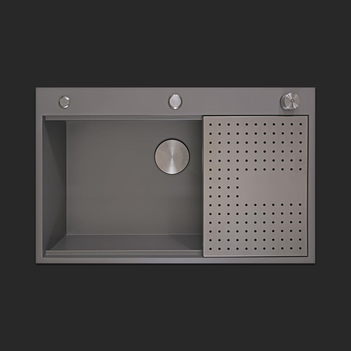 Alia El Yapımı Nano Eviye Seti 75x48 cm Mat Gri (Gun Grey)