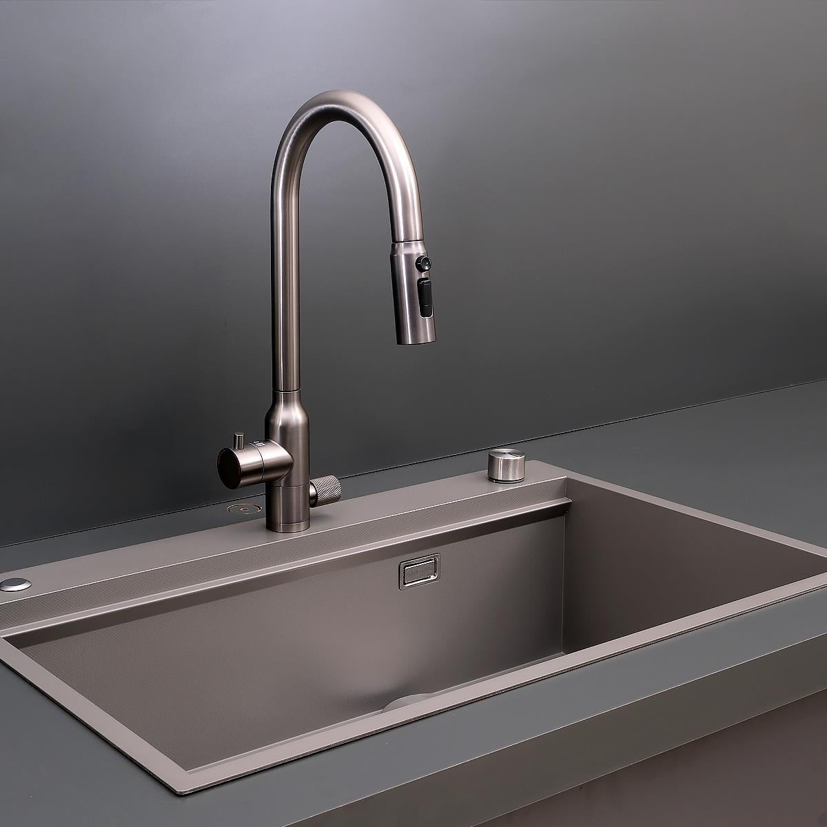 Alia El Yapımı Nano Eviye Seti 75x48 cm Mat Gri (Gun Grey)