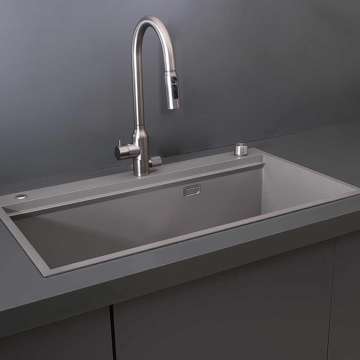 Alia El Yapımı Nano Eviye Seti 85x48 cm Mat Gri (Gun Grey)