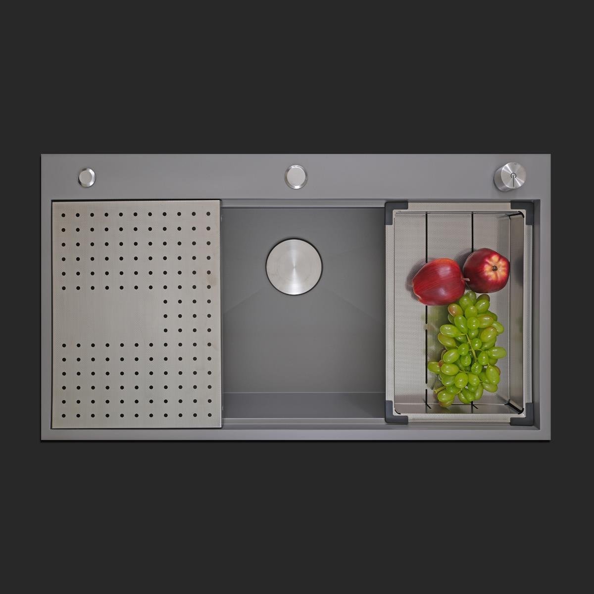 Alia El Yapımı Nano Eviye Seti 85x48 cm Mat Gri (Gun Grey)