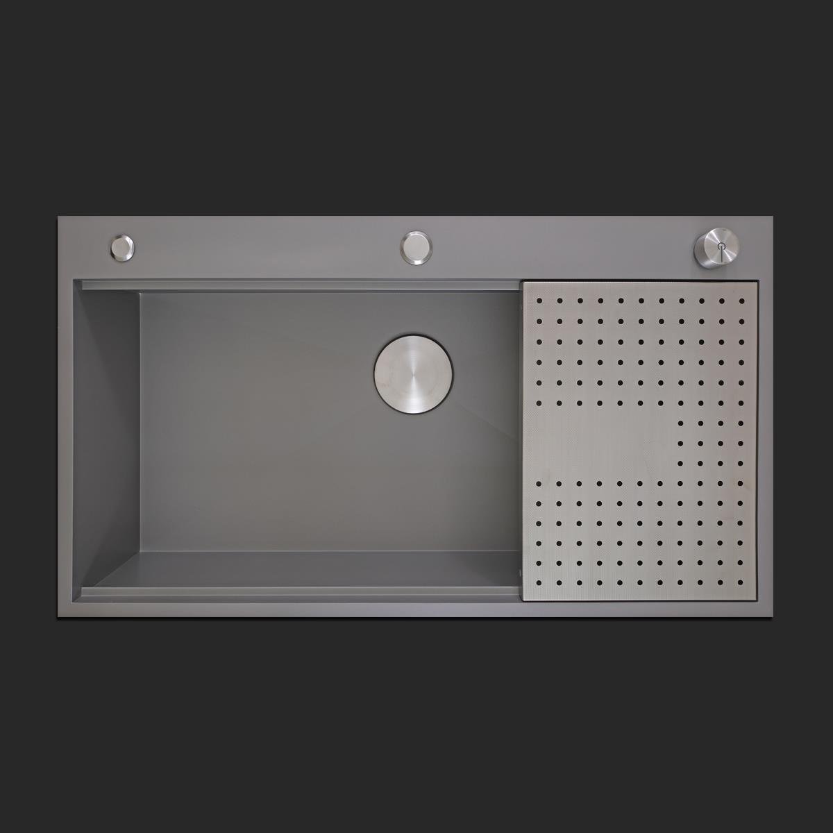 Alia El Yapımı Nano Eviye Seti 85x48 cm Mat Gri (Gun Grey)