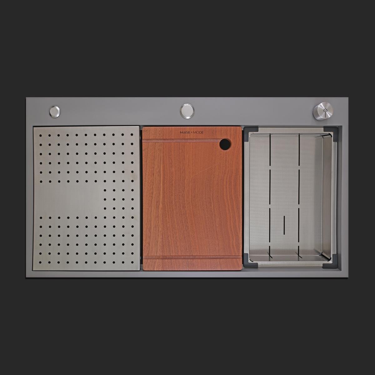 Alia El Yapımı Nano Eviye Seti 85x48 cm Mat Gri (Gun Grey)
