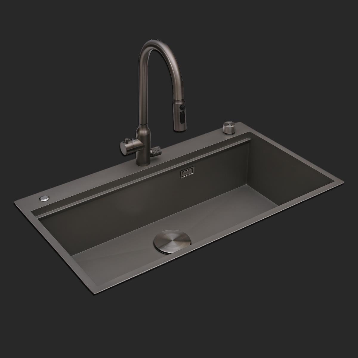 Alia El Yapımı Nano Eviye Seti 85x48 cm Mat Gri (Gun Grey)