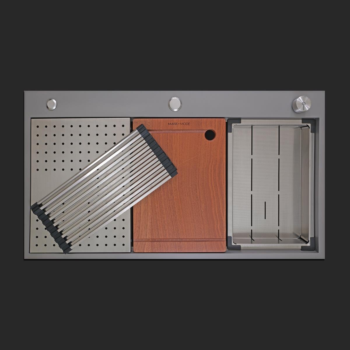 Alia El Yapımı Nano Eviye Seti 85x48 cm Mat Gri (Gun Grey)