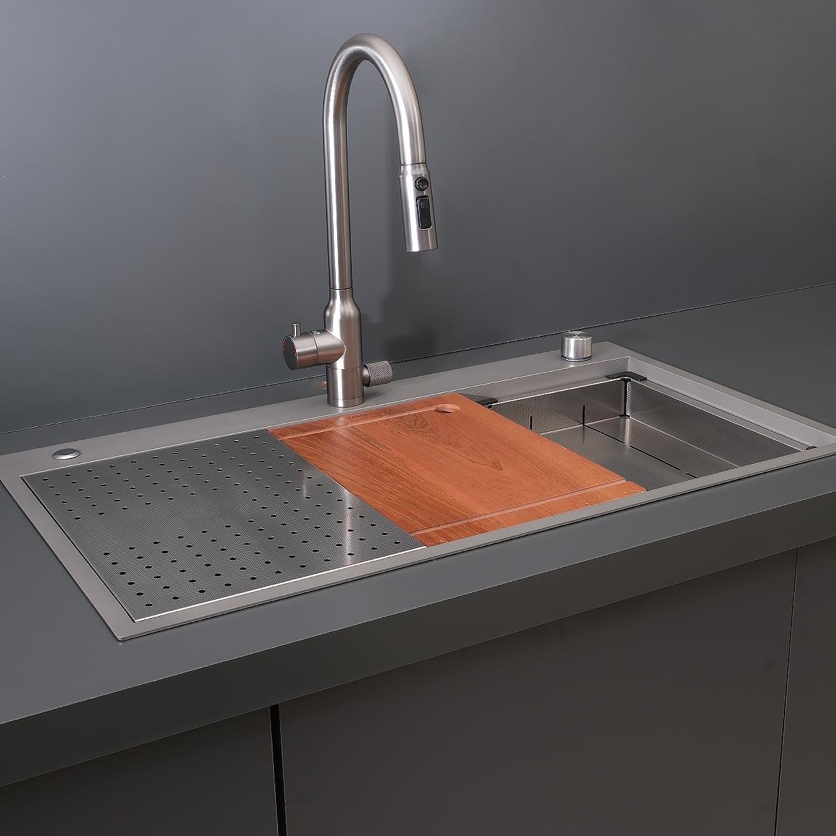 Alia El Yapımı Nano Eviye Seti 85x48 cm Mat Gri (Gun Grey)