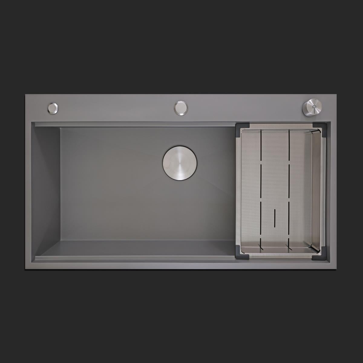 Alia El Yapımı Nano Eviye Seti 85x48 cm Mat Gri (Gun Grey)
