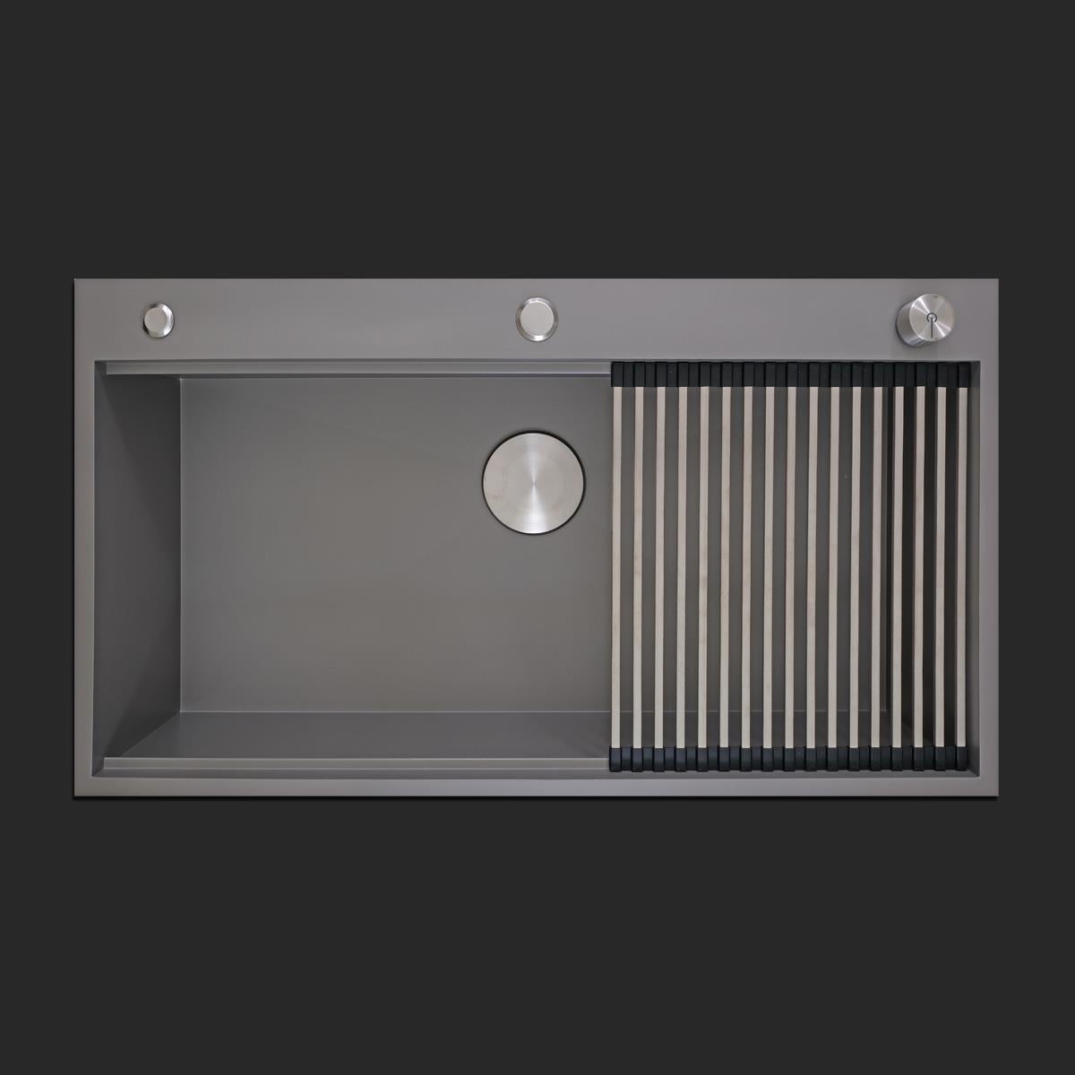 Alia El Yapımı Nano Eviye Seti 85x48 cm Mat Gri (Gun Grey)