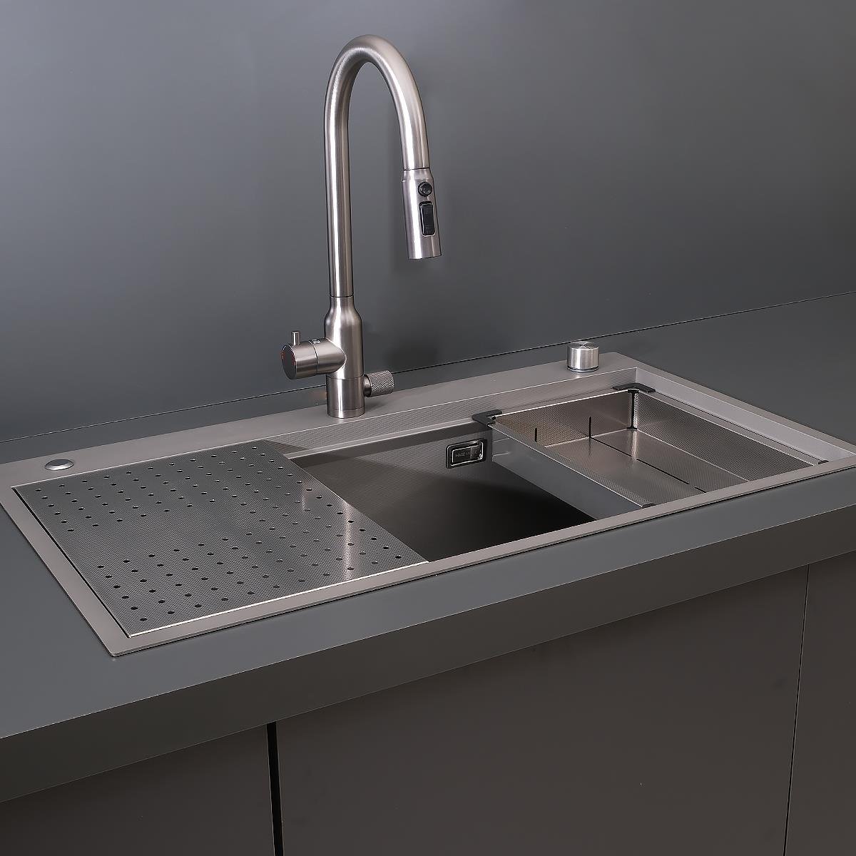 Alia El Yapımı Nano Eviye Seti 85x48 cm Mat Gri (Gun Grey)