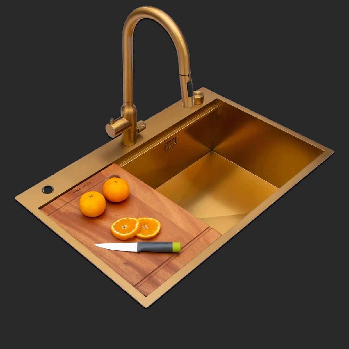 Alia El Yapımı PVD Eviye Seti 75x48 cm Altın (Gold)