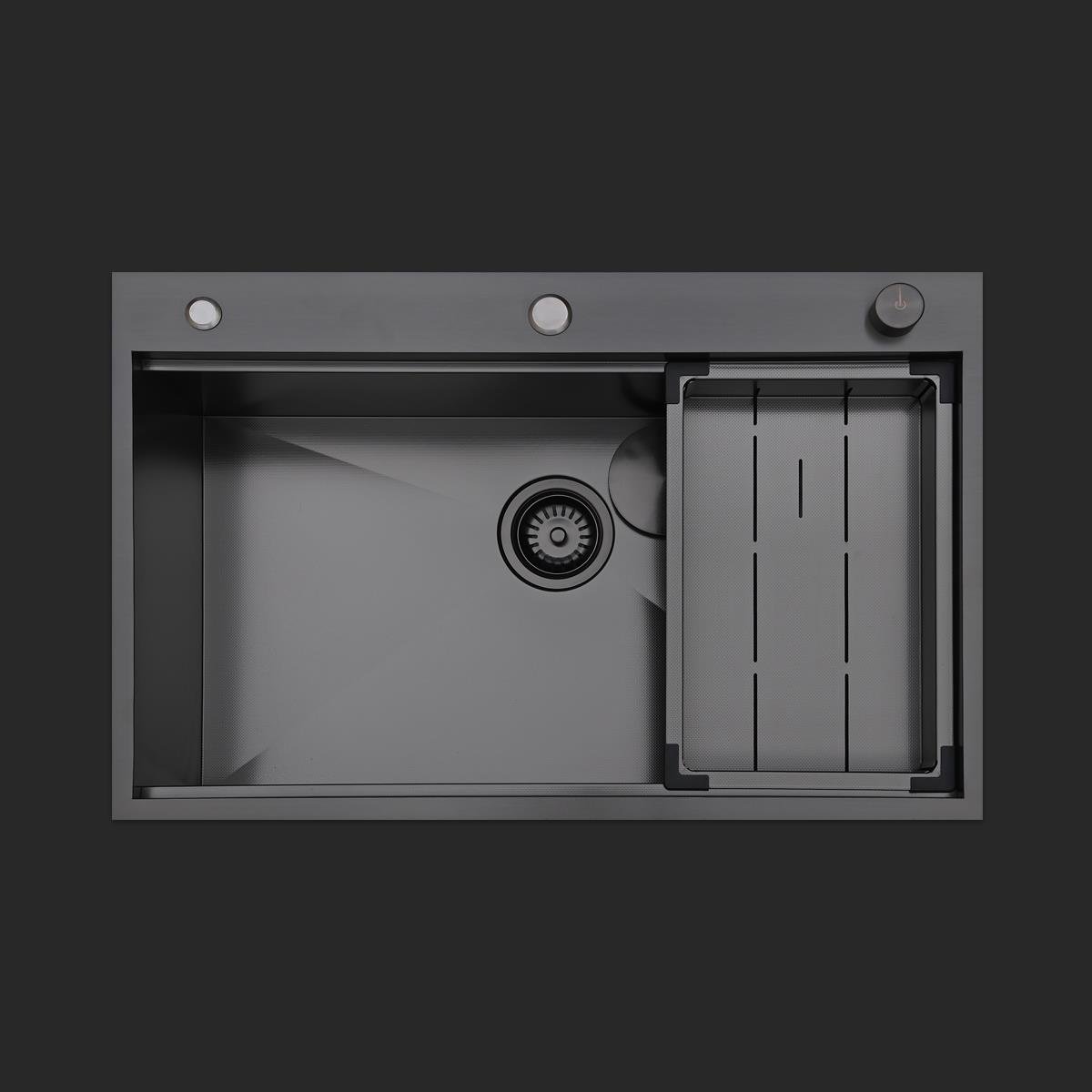 Alia El Yapımı PVD Eviye Seti 75x48 cm Siyah (Black)