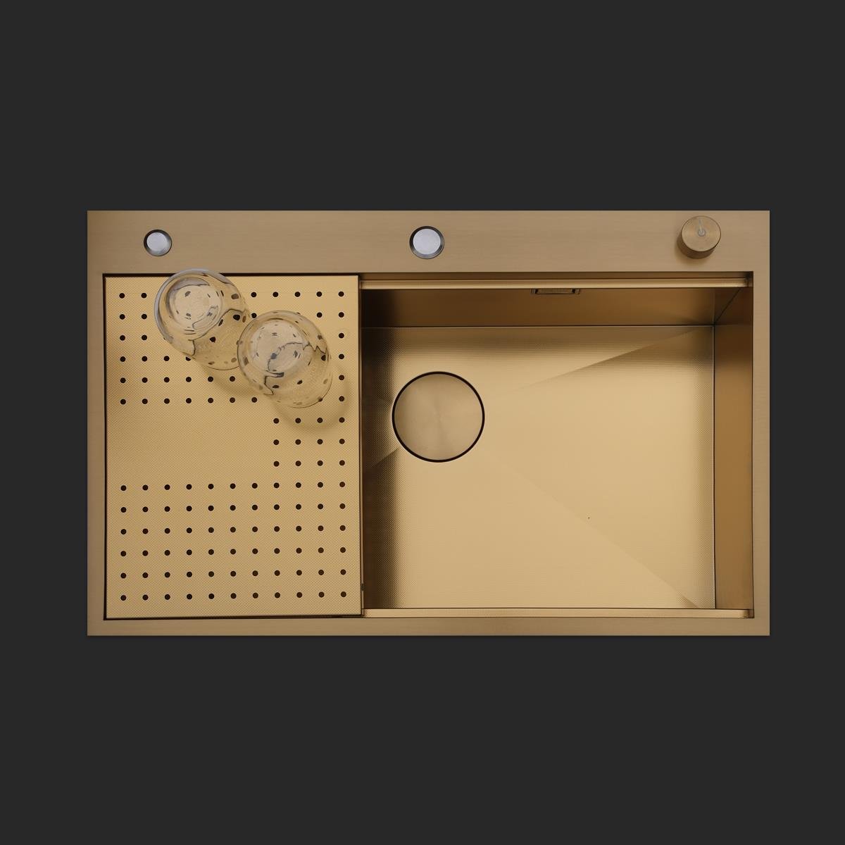 Alia El Yapımı PVD Eviye Seti 75x48 cm Altın (Gold)