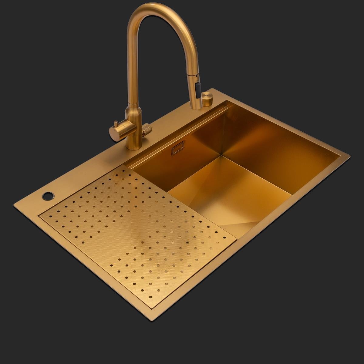 Alia El Yapımı PVD Eviye Seti 75x48 cm Altın (Gold)