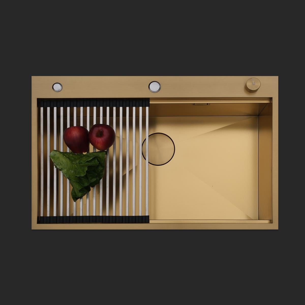 Alia El Yapımı PVD Eviye Seti 75x48 cm Altın (Gold)