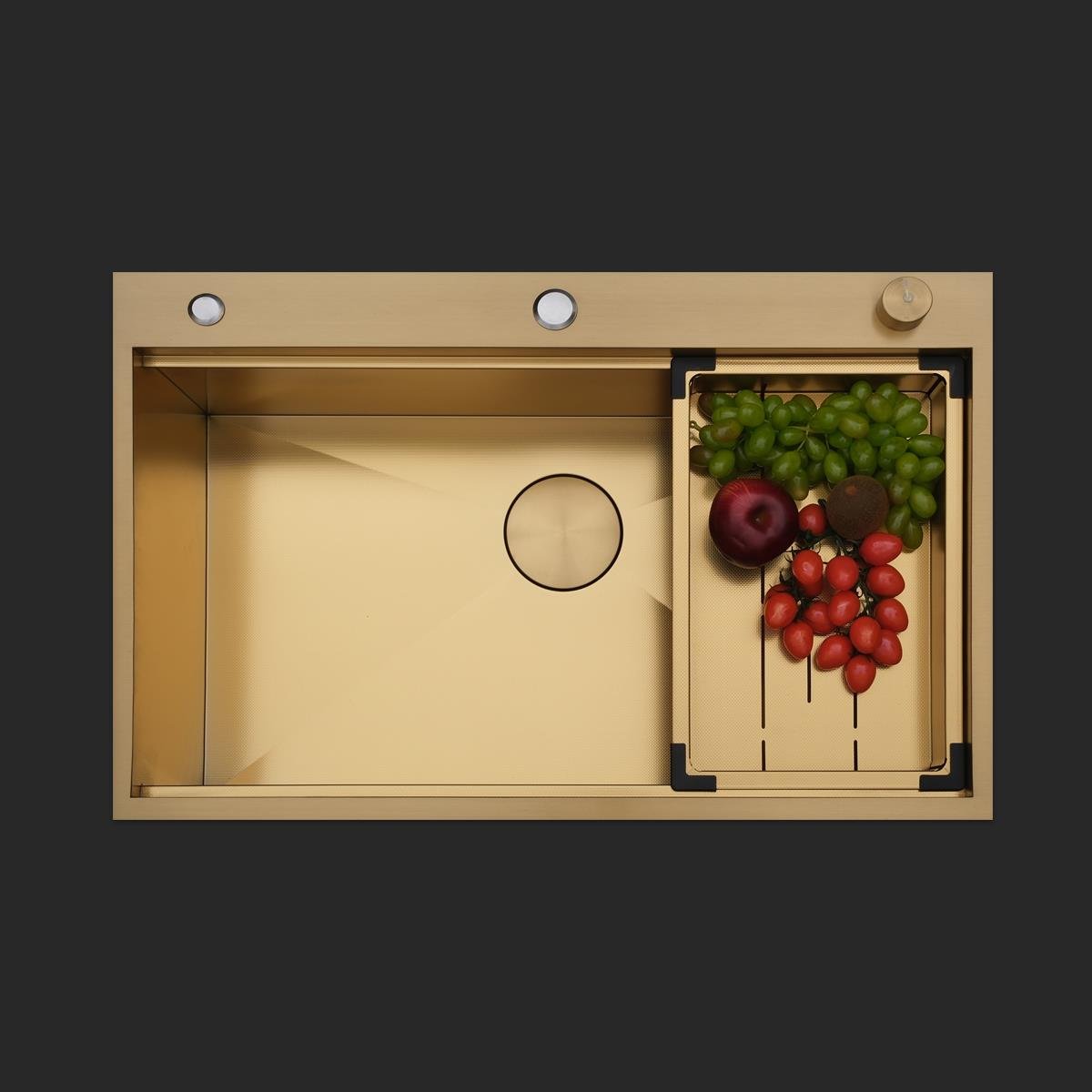 Alia El Yapımı PVD Eviye Seti 75x48 cm Altın (Gold)