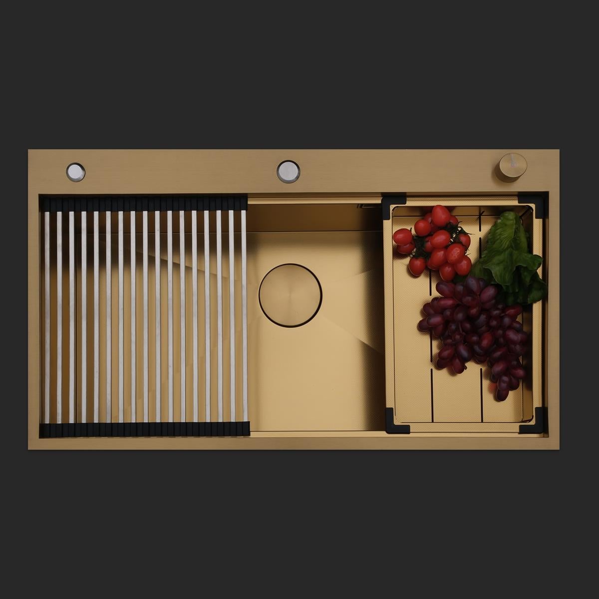 Alia El Yapımı PVD Eviye Seti 85x48 cm Altın (Gold)