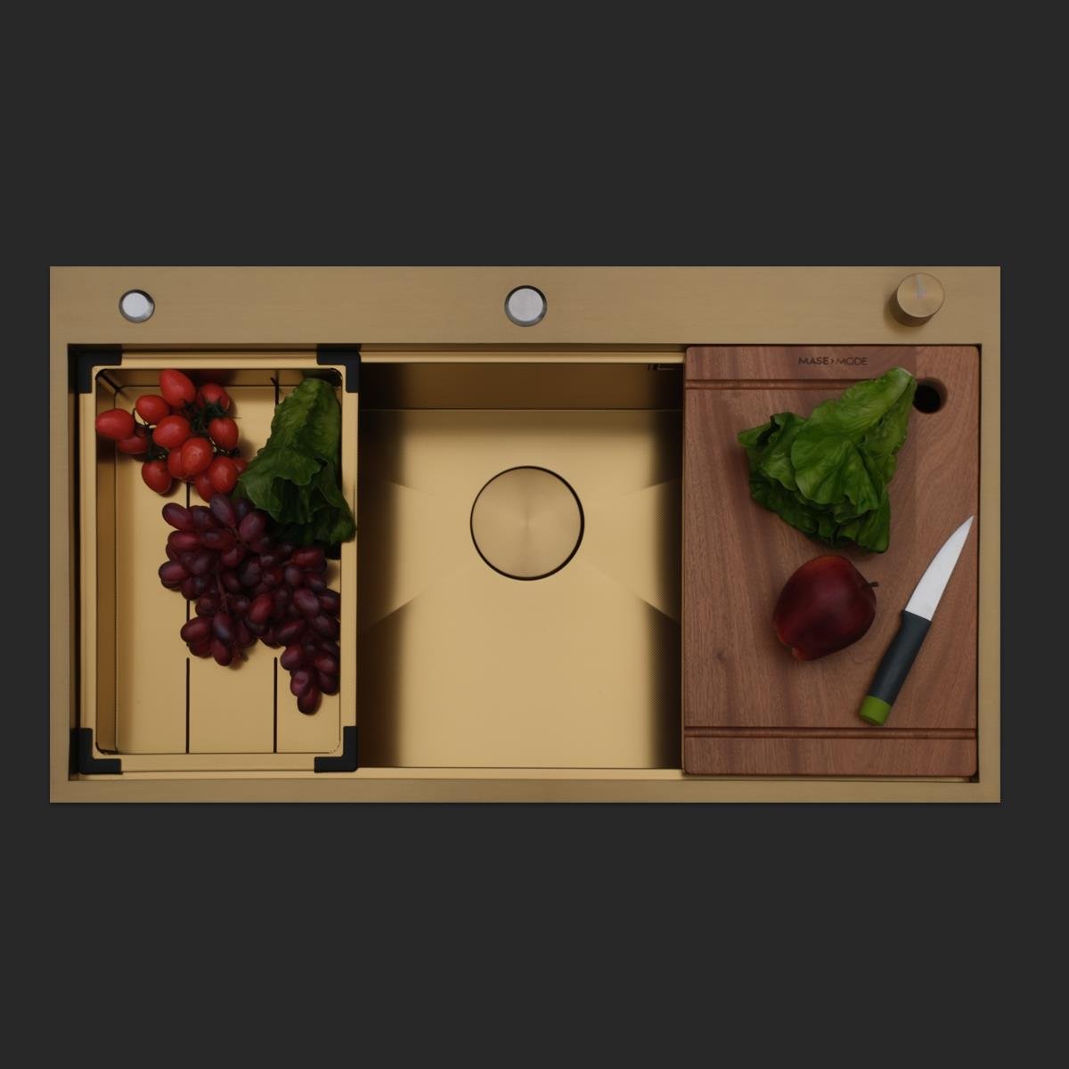 Alia El Yapımı PVD Eviye Seti 85x48 cm Altın (Gold)