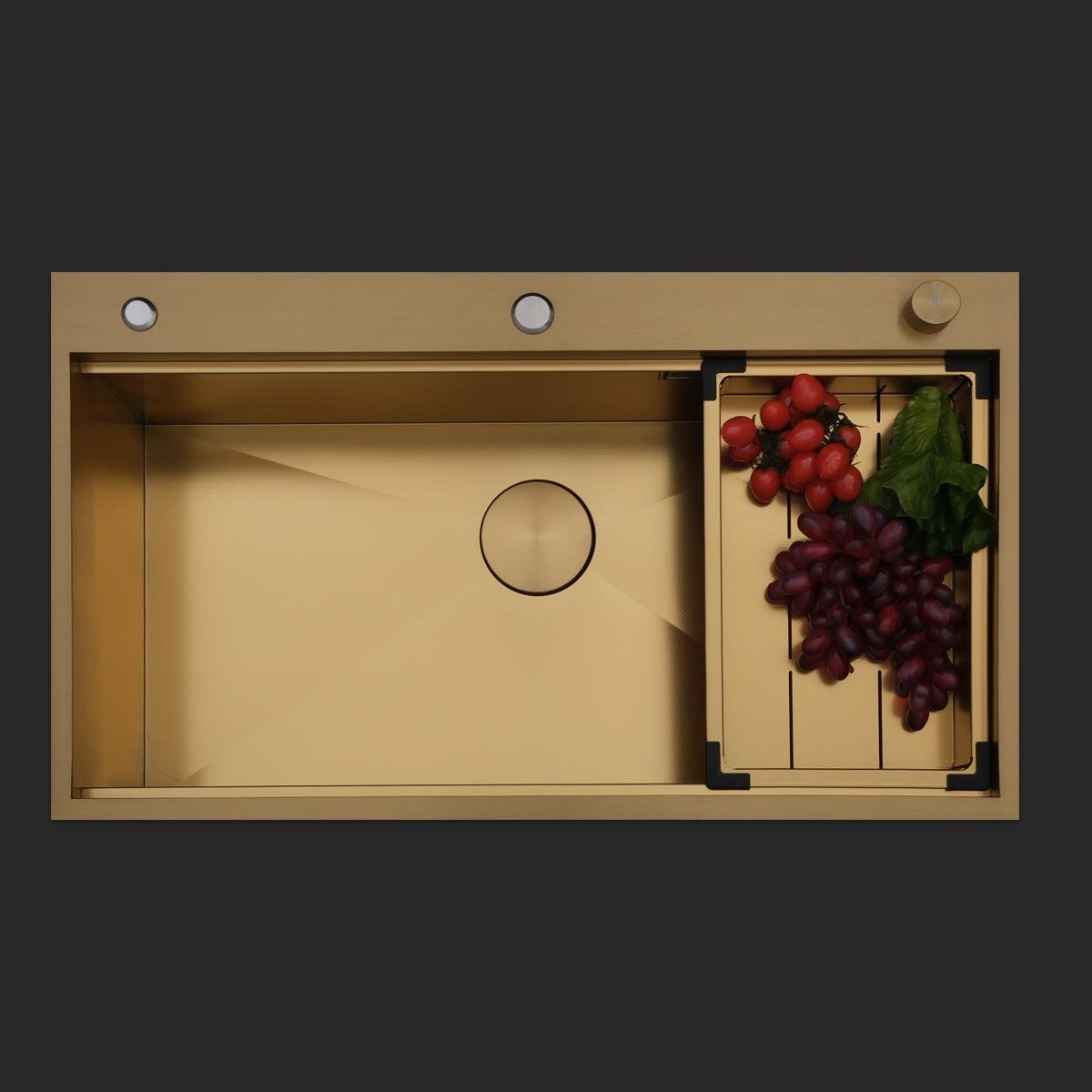 Alia El Yapımı PVD Eviye Seti 85x48 cm Altın (Gold)