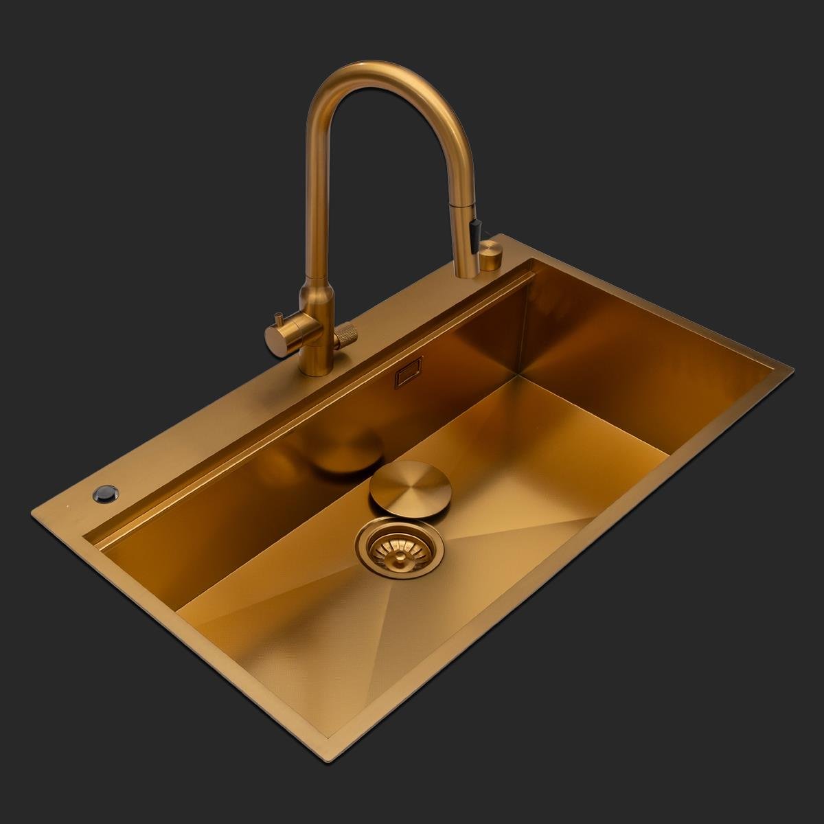 Alia El Yapımı PVD Eviye Seti 85x48 cm Altın (Gold)