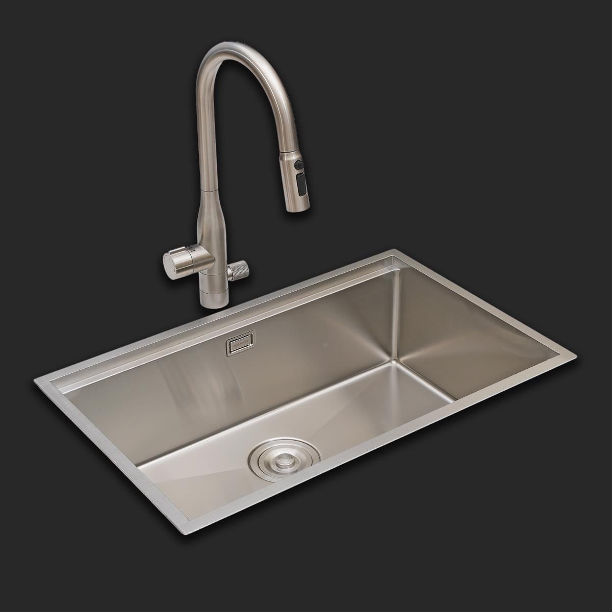 Allure El Yapımı Eviye Seti 70x44 cm Inoks (Chrome)
