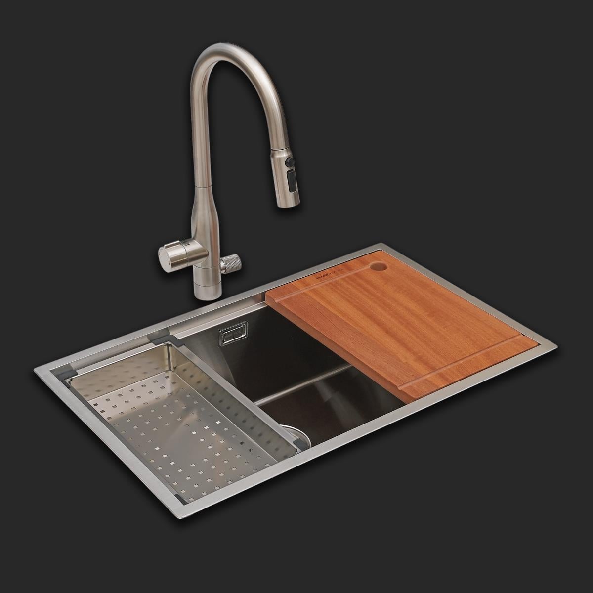 Allure El Yapımı Eviye Seti 70x44 cm Inoks (Chrome)