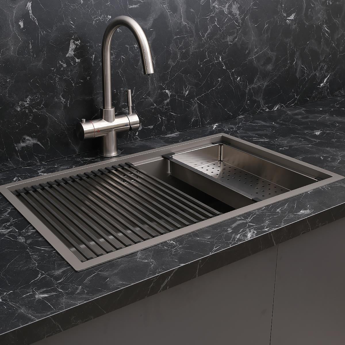 Allure El Yapımı Nano Eviye Seti 70x44 cm Mat Gri (Gun Grey)