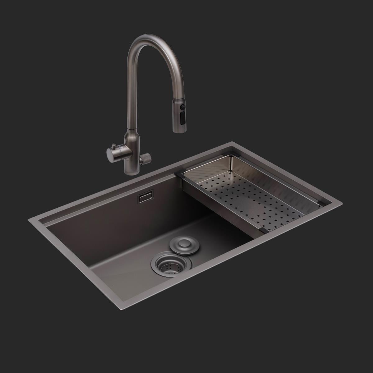 Allure El Yapımı Nano Eviye Seti 70x44 cm Mat Gri (Gun Grey)