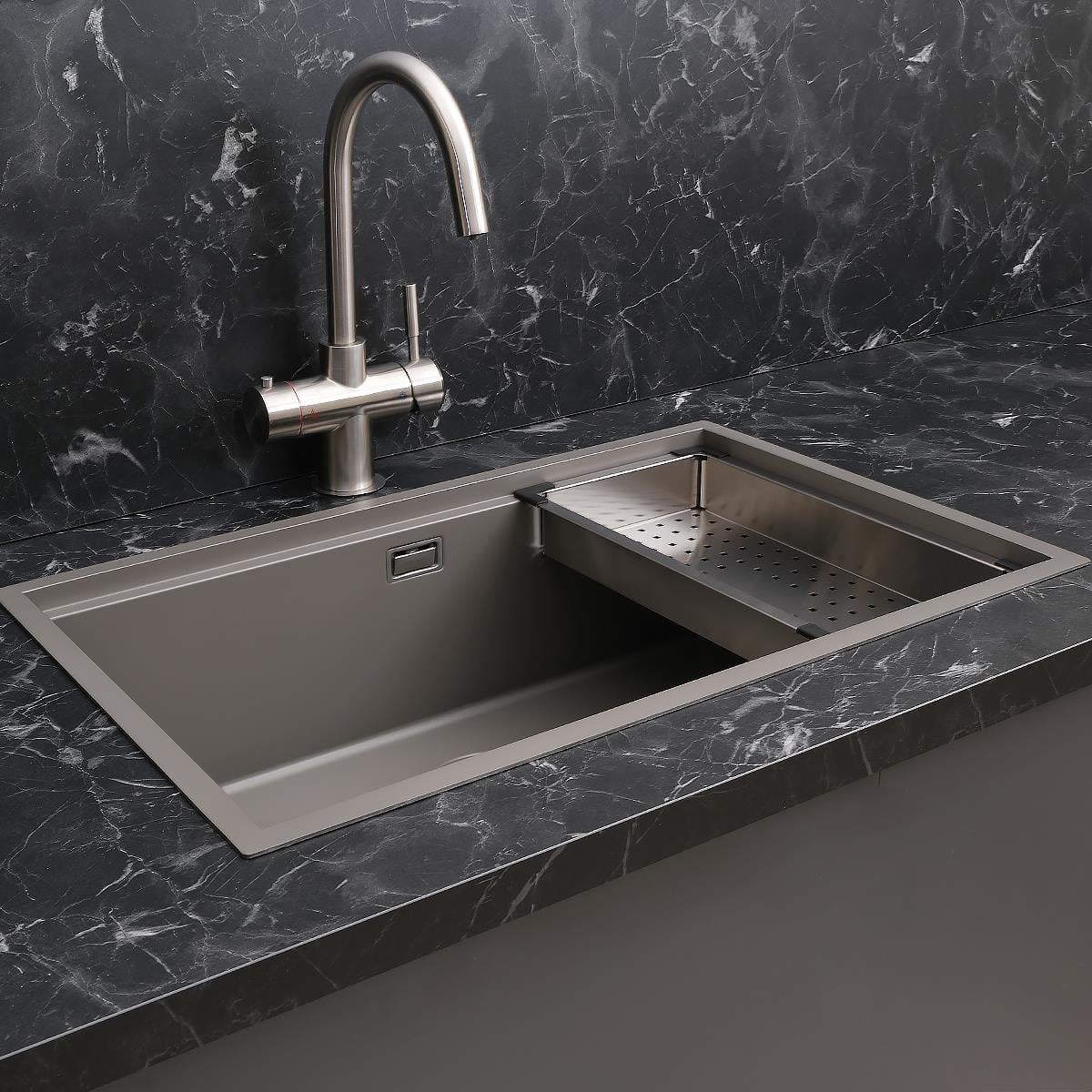 Allure El Yapımı Nano Eviye Seti 70x44 cm Mat Gri (Gun Grey)