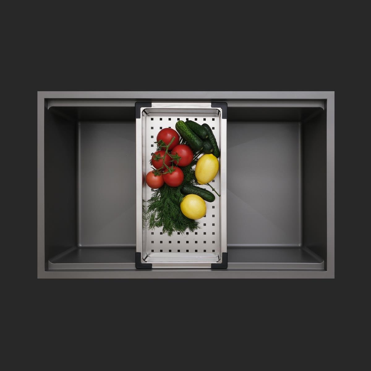 Allure El Yapımı Nano Eviye Seti 70x44 cm Mat Gri (Gun Grey)