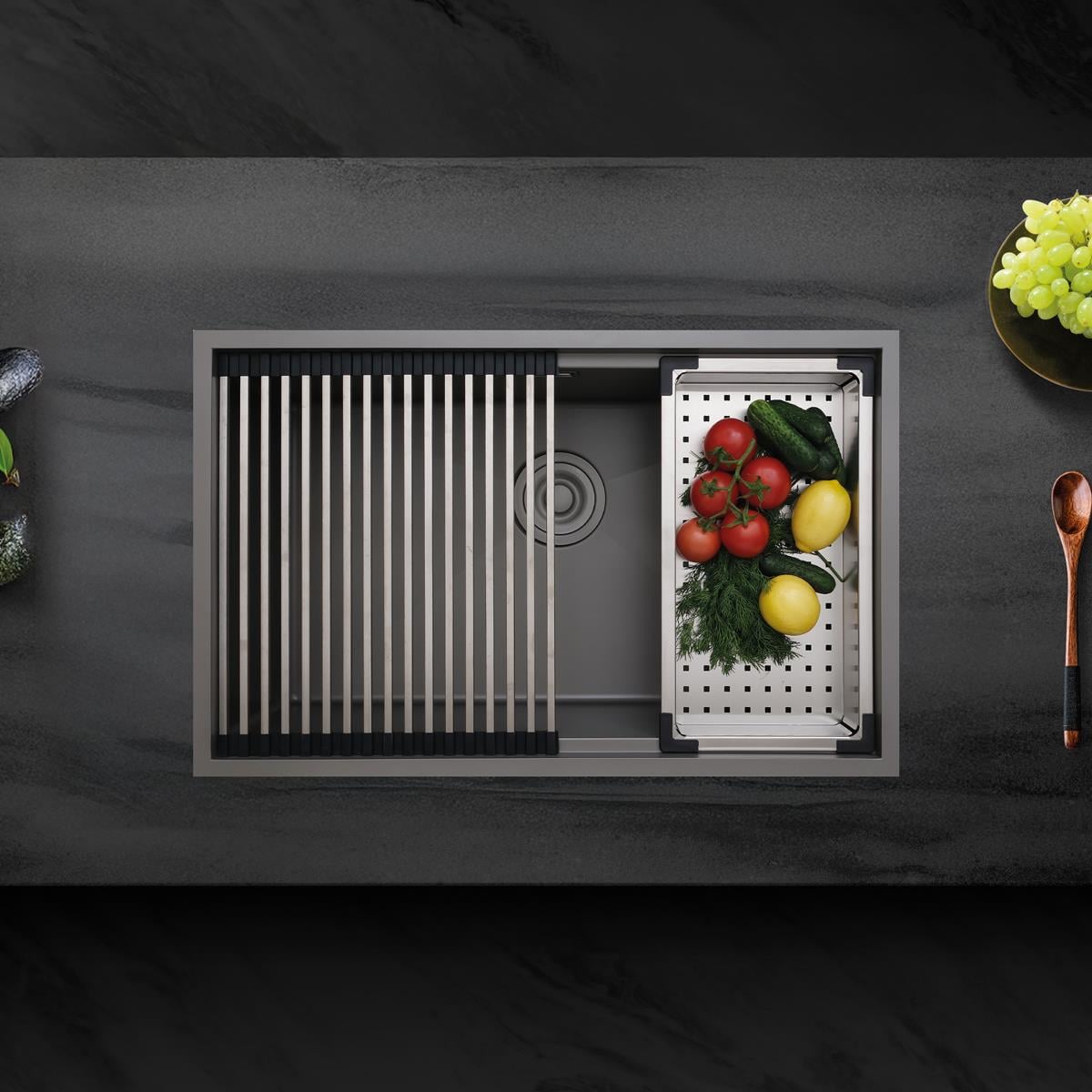 Allure El Yapımı Nano Eviye Seti 70x44 cm Mat Gri (Gun Grey)