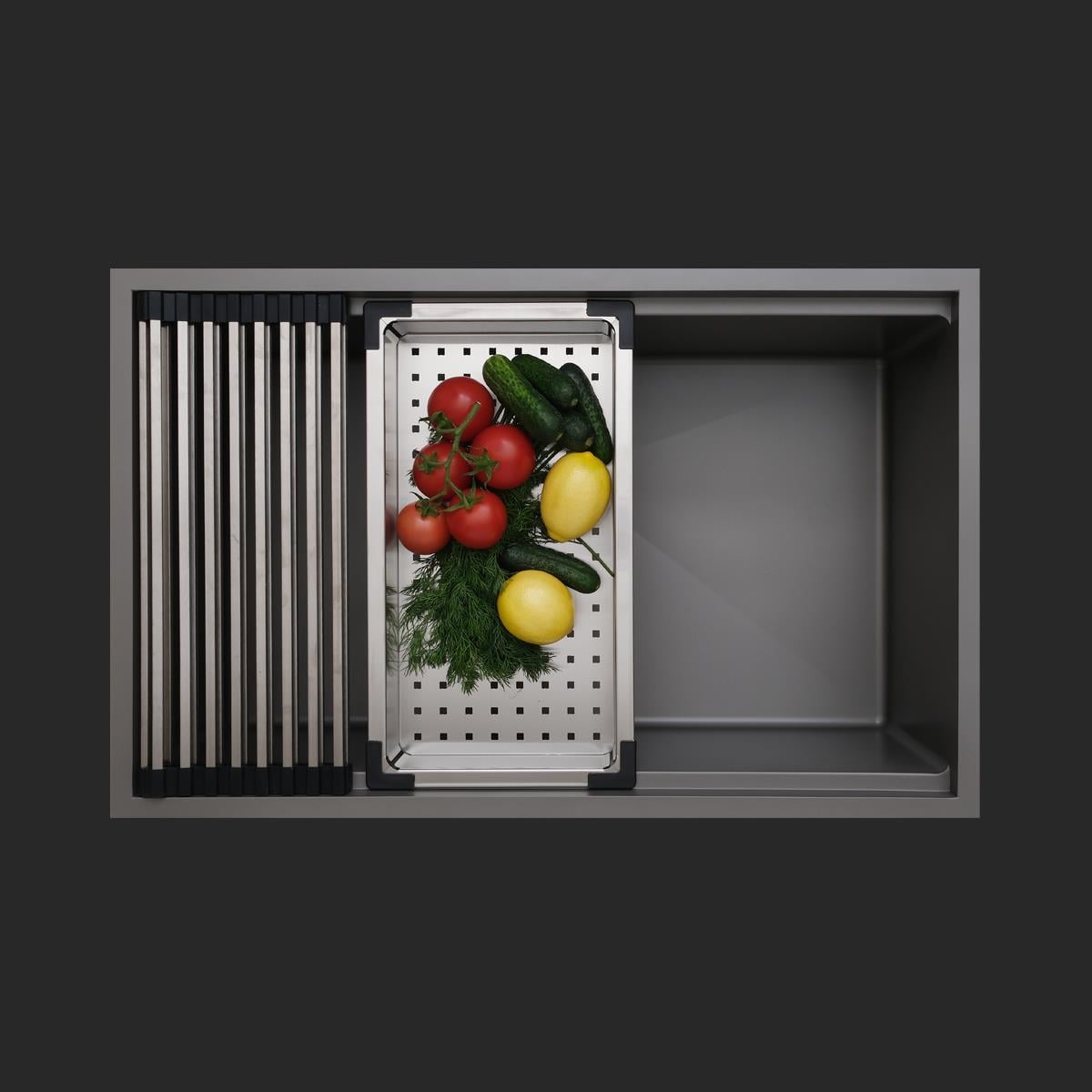 Allure El Yapımı Nano Eviye Seti 70x44 cm Mat Gri (Gun Grey)