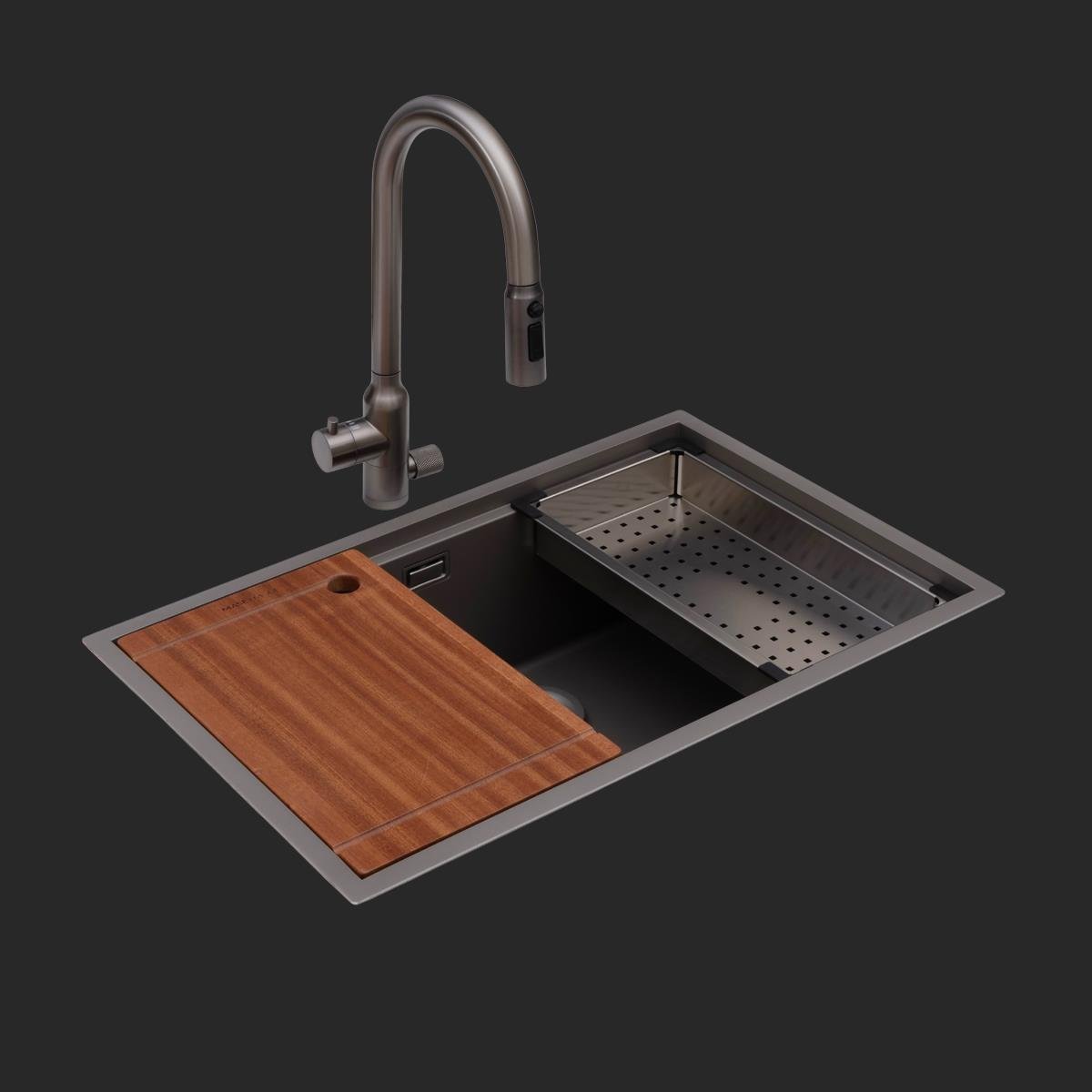 Allure El Yapımı Nano Eviye Seti 70x44 cm Mat Gri (Gun Grey)