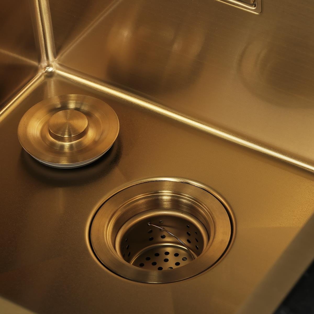 Allure El Yapımı PVD Eviye Seti 44x44 cm Altın (Gold)