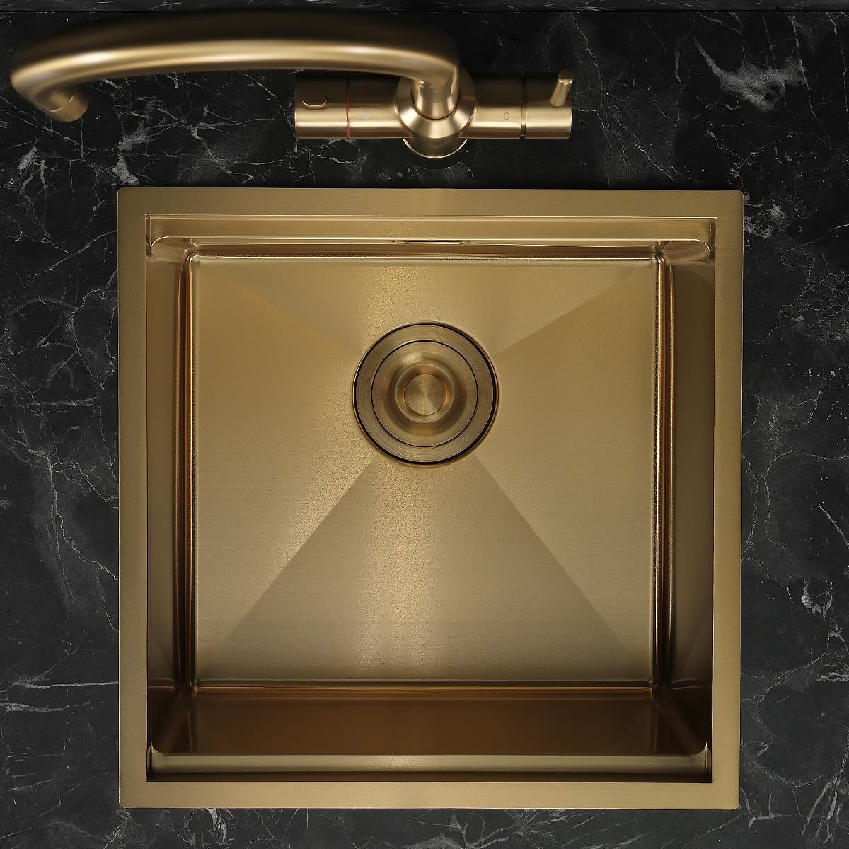 Allure El Yapımı PVD Eviye Seti 44x44 cm Altın (Gold)