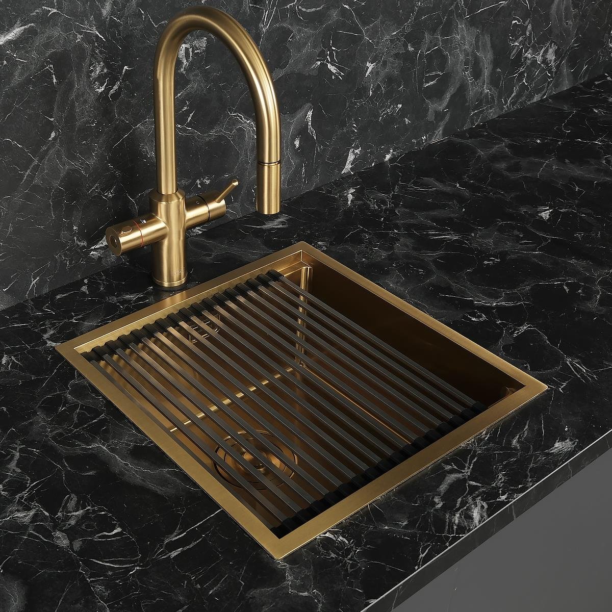 Allure El Yapımı PVD Eviye Seti 44x44 cm Altın (Gold)