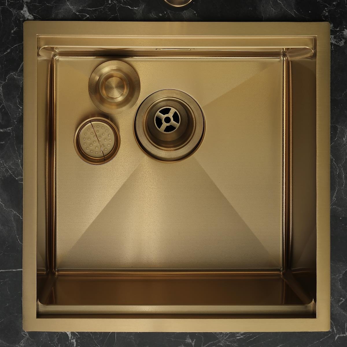 Allure El Yapımı PVD Eviye Seti 44x44 cm Altın (Gold)