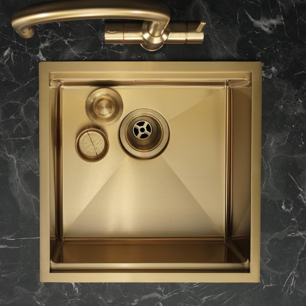 Allure El Yapımı PVD Eviye Seti 44x44 cm Altın (Gold)