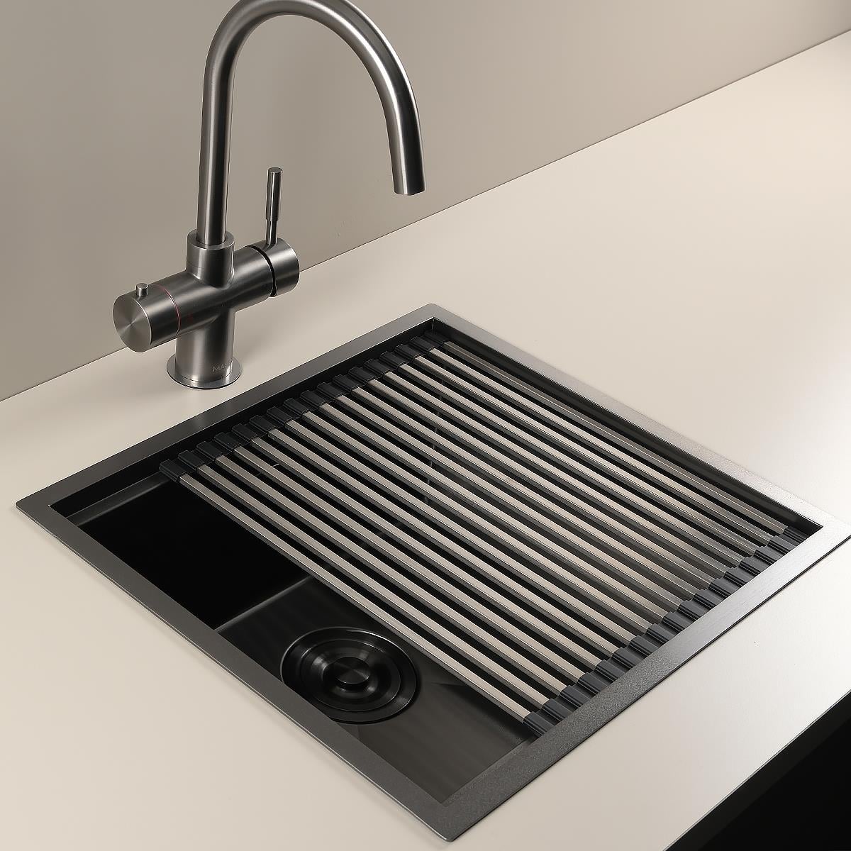 Allure El Yapımı PVD Eviye Seti 49x44 cm Siyah (Black)